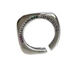 Ring with letters, fashionable chain, Korean style, silver 925 sample, on index finger