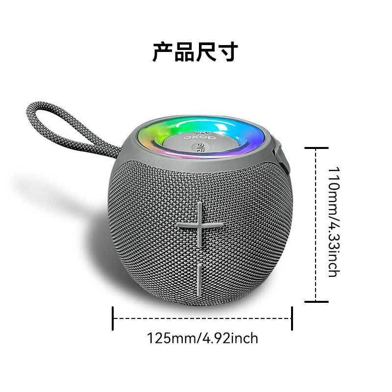 555蓝牙音响便携挂绳户外插卡迷你音箱防水LED炫彩灯光高音质跨境|undefined