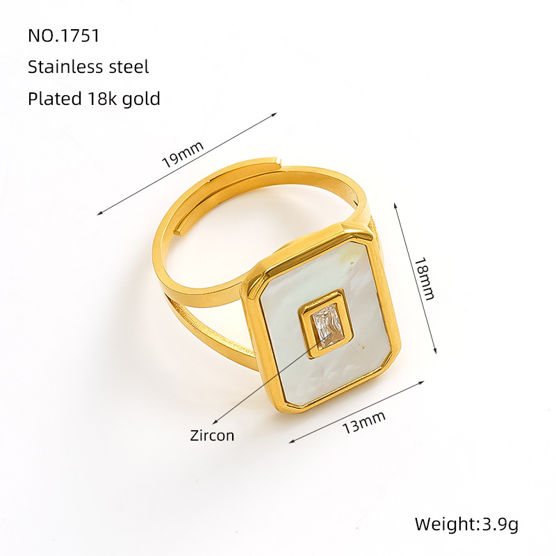 Nuevo anillo ajustable geométrico retro de acero inoxidable, anillo de nicho de personalidad, anillo de sensación premium chapado en oro de 18k para mujer