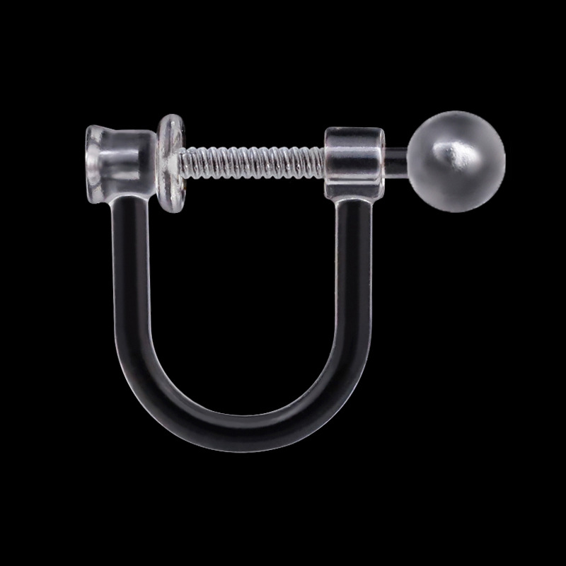 One end has 3mm transparent beads and the other has 0.9 hole resin spring ear clip [without spring]