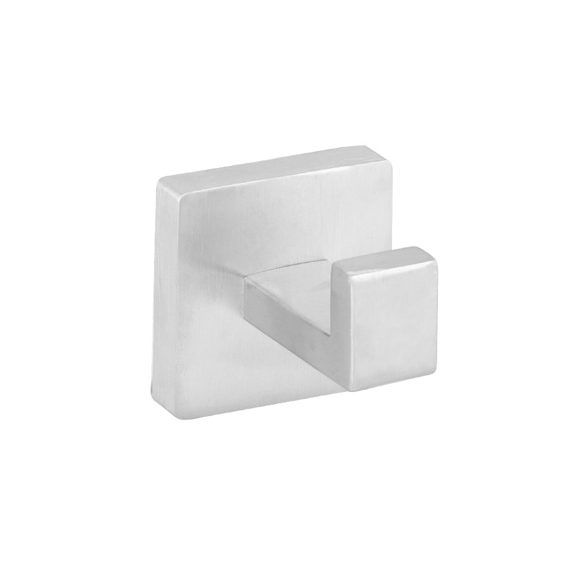 Baño de acero inoxidable conjunto de toallas de baño tubo cuadrado de cinco piezas conjunto de estante de toallas anillo de gancho sin clavos