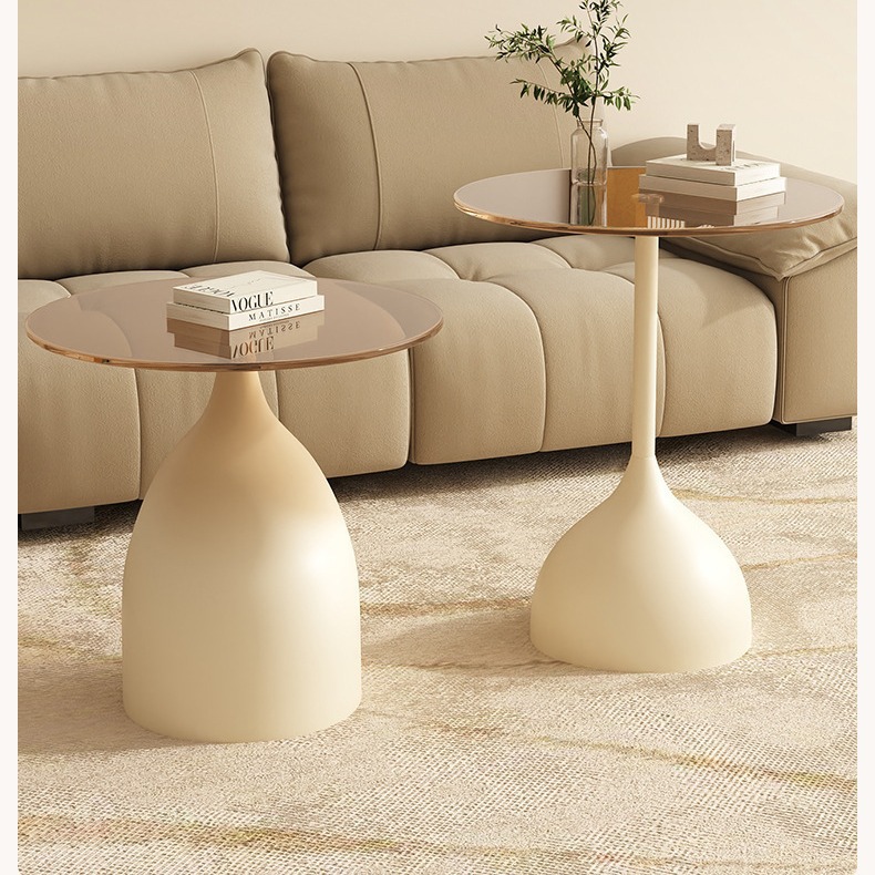 Internet Celebrity Side Table Mini Coffee Table Modern Simple Small Round Table Sofa Side Table Bedside Storage Table Iron Bedside Table