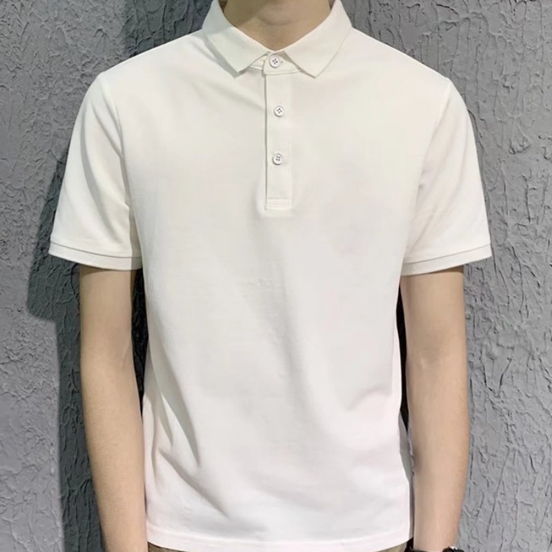 Camisa de Polo de manga corta de verano Camisa de Polo slim-Fit para hombre Camiseta de solapa de media manga de moda para hombre