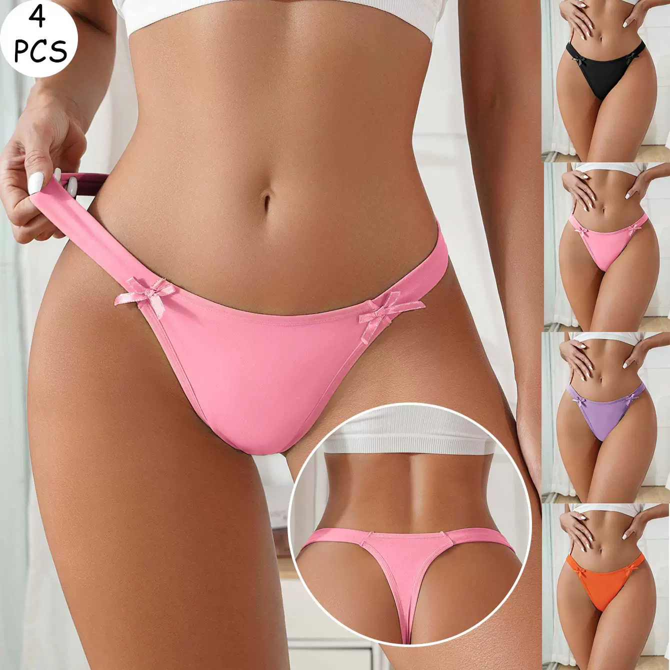 跨境新款一片式半包臀性感丁字裤亚马逊专供低腰透气女士欧美内裤