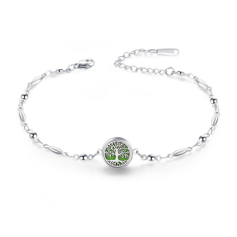 Titanium Steel Hollow Open Aromatherapy Essential Oil Diffuser Box Bracelet Stainless Steel Couple Diffuse Perfume Bracelet for Women