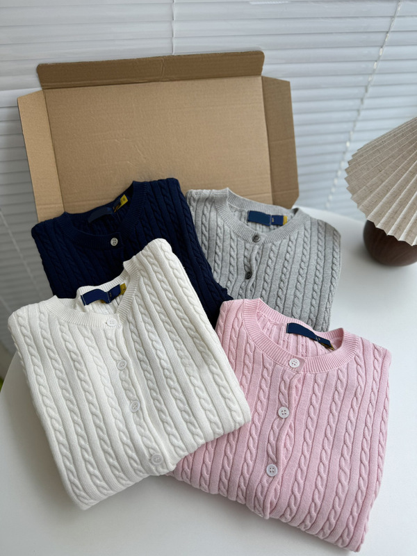 2025春秋レトロツイスト編み馬刺繍ラウンドネックニットカーディガンシンプル気質コットン長袖セーター|undefined