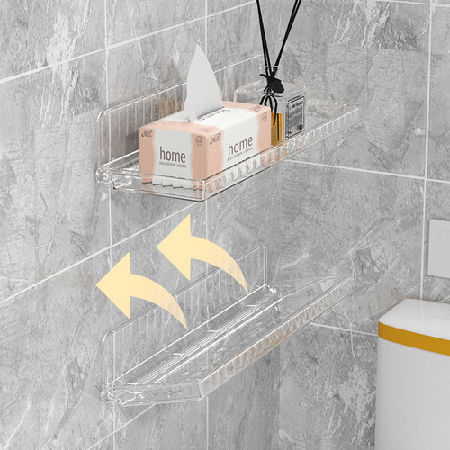 Overflow purchase transparent foldable traceless wall-mounted storage rack without punching mirror cabinet storage box multi-functional cosmetics