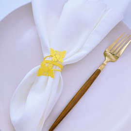 新仿真喷漆蝴蝶餐巾环DIY婚庆金属餐巾圈酒店餐桌摆台餐巾扣批发