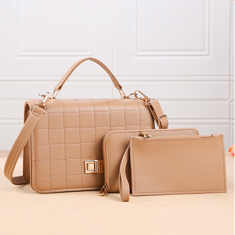 Women's Medium Pu Leather Solid Color Classic Style Square Zipper Shoulder Bag display picture 8