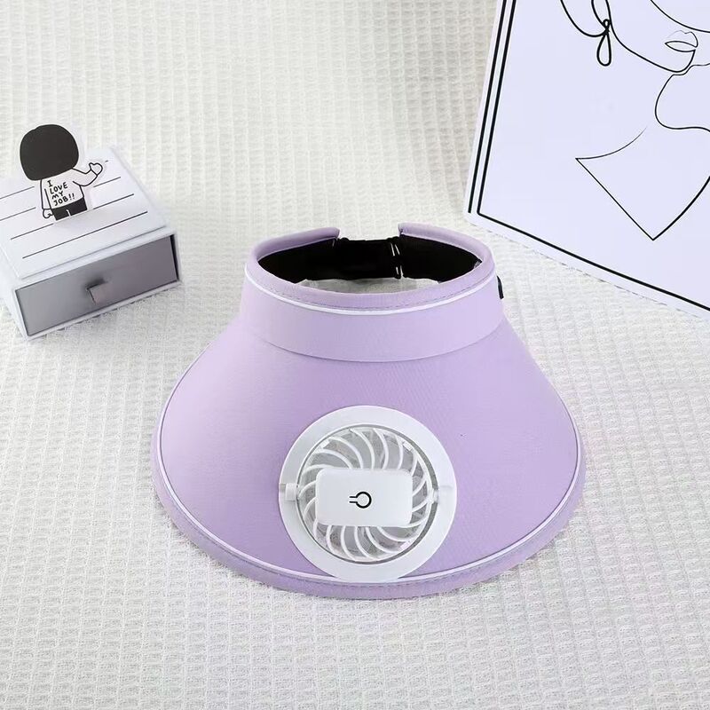 デザインされた新しい夏のファンハット、日焼け止め、USB充電、顔を覆う、ユニバーサルな大きなつばの日よけ帽子|undefined