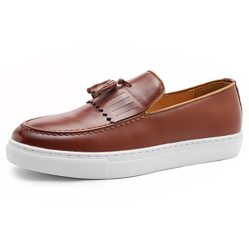 Transfronterizo nuevo más tamaño borla zapatillas hombres de moda europea y americana pasarela slip-on zapatos de cuero de los hombres de negocios personalizados zapatillas de deporte casuales image 7