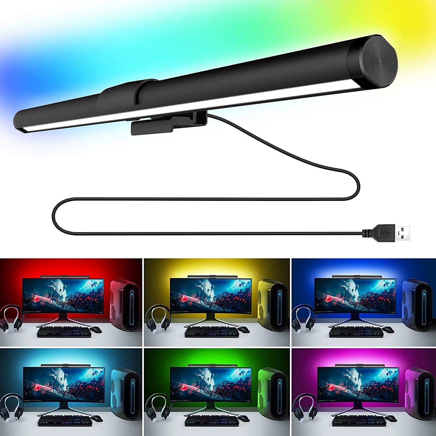 Магнитные двухсторонние сенсорные подвесные светильники, LED LCD дисплей, подсветка, три цвета, защита глаз