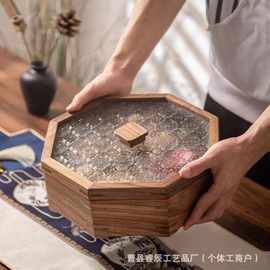 现货木质干果盒客厅带盖水果零食小吃拼盘分格瓜子糖果盒坚果盒