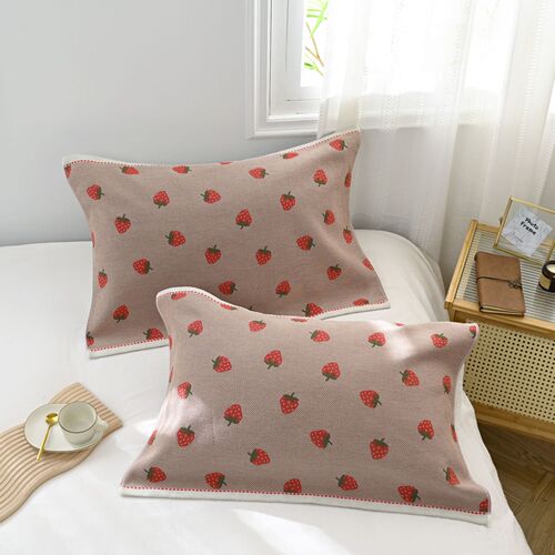 Pure cotton pillow cover, thickened cotton gauze pillow cover, one pack, adult large four-season single pillow cover