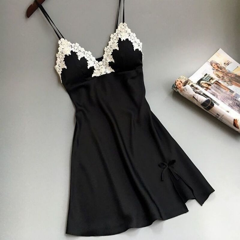 2026 New Summer Sexy Nightgown for Women, Lace-Trimmed Seductive Short Dress, Charming Low-Cut Nightclub Outfit