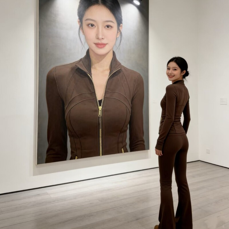 Define Jacket New Version Stand-up Collar Yoga Jacket for Women, Nylon-Spandex Double-sided Brushed Jacket, LULU-style Sports Top
