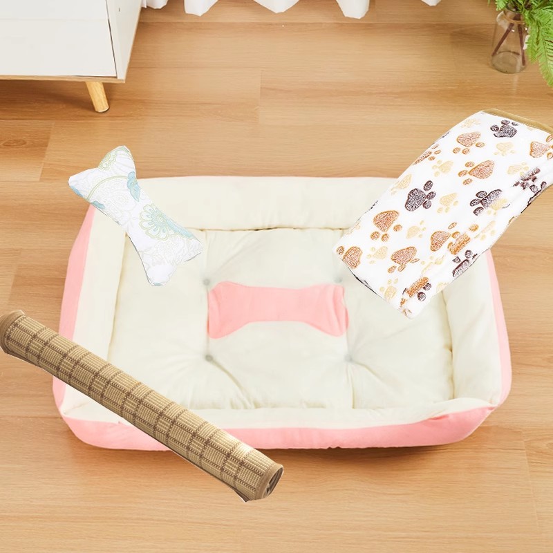 라이트 핑크 + 담요 + 매트 + 천 뼈