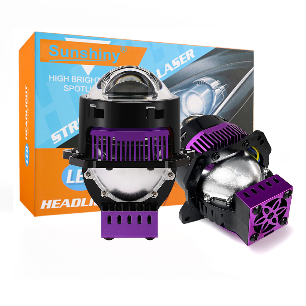 Matriz de producción de fábrica, lámpara de coche de lente grande, lámpara corta de coche láser grande de tres disparos directos de 3.0 pulgadas, faros brillantes