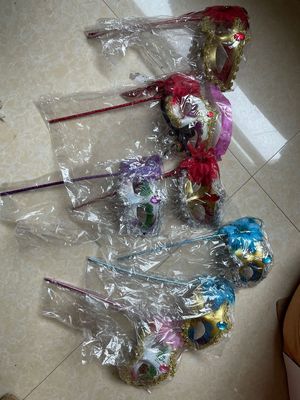 万圣节圣诞节舞会手持面具手拿面具地摊批发假面舞会面具热销处理