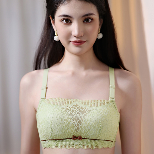 927#  spring and summer new bra without rims for girls student bandeau style thin lace bra
