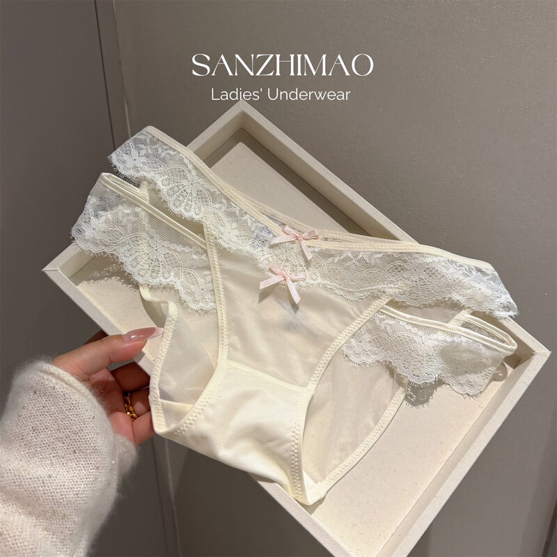 Sultry Beauty~ Sexy Pure Desire Style Lace Panties for Women, Low Waist, High Slit, Leg Ring, Breathable Pure Cotton Crotch Triangle Panties Sultry Beauty~ Sexy Pure Desire Style Lace Panties for Women, Low Waist, High Slit, Leg Ring, Breathable Pure Cotton Crotch Triangle Panties