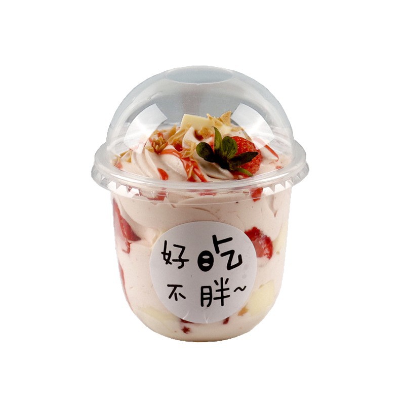 Internet celebridad Bobo taza de múltiples capas de frutas salvado helado sundae helado taza de grasa mousse taza de la torta taza en forma de U