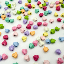 合金彩色爱心散珠心型通孔串珠烤漆手链串珠材料DIY手工饰品配件