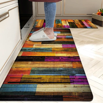 Cross-Border Amazon Creative Abstract Pattern Floor Mats for Home Kitchen Non-Slip Oil-Absorbing and Water-Absorbing Easy-Care Floor Mat Set