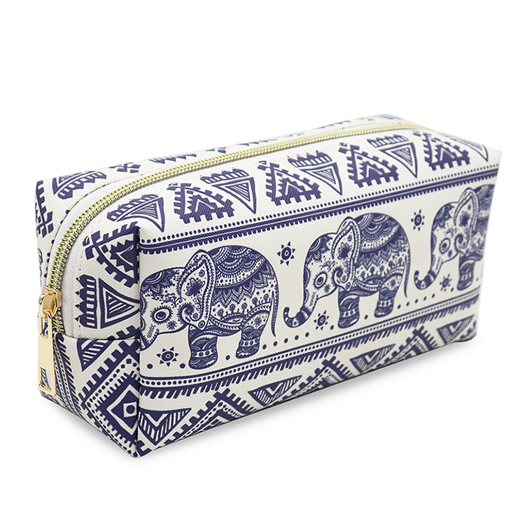 Transfronterizo nuevo elefante impreso bolsa de cosméticos de cuatro piezas de gran capacidad bolsa de almacenamiento de embrague Portátil Bolsa de lavado a prueba de agua