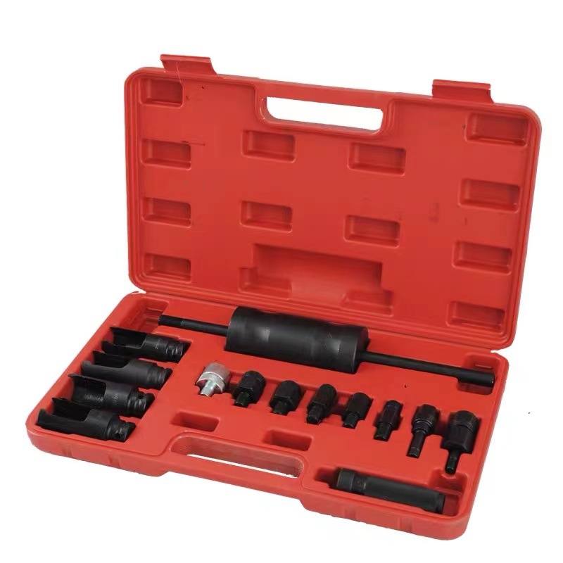 Herramienta de desmontaje de la boquilla de combustible del vehículo diesel de 14 piezas herramienta de eliminación de la boquilla de aceite Protección automática