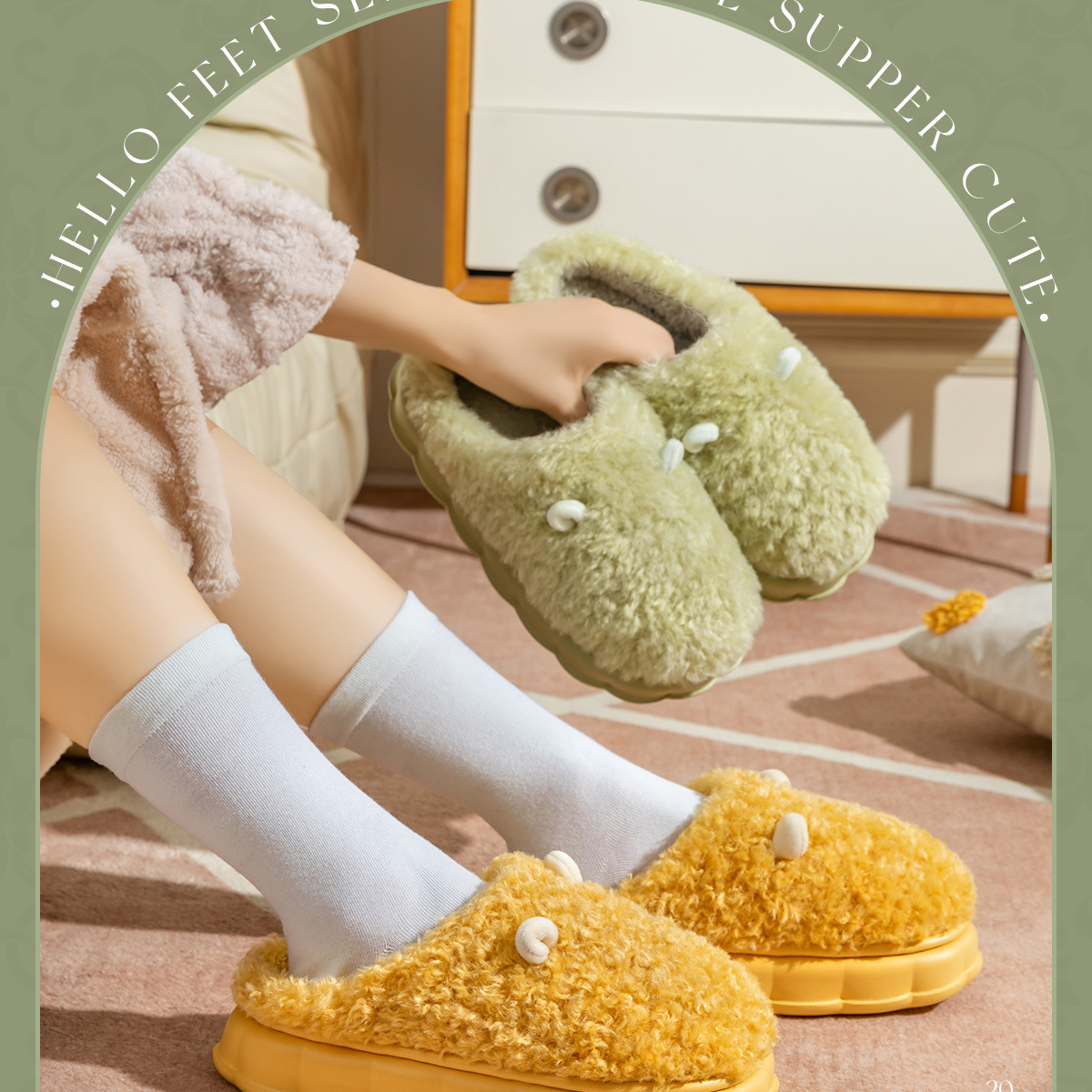 Scarpe da casa da donna in pile di velluto con punta chiusa, estate inverno, camera da letto, ammortizzate, antiscivolo, in memory foam_voghion.com