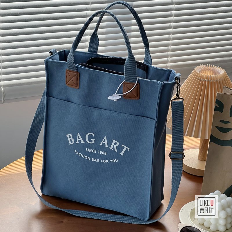 Diseño original de bolsos de lona engrosados de cercanías para estudiantes, literatura y arte simples y de gran capacidad, bolsos de hombro único