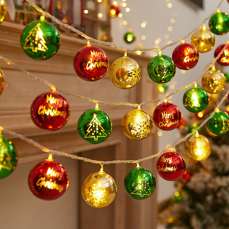 Decoraciones de Navidad cromadas árbol de Navidad pequeñas cadenas de luces de color creativas ventanas colgantes atmósfera lámpara de diseño galvanizado