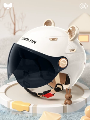 Motosiklet kaskı (dəbilqə), Helmet with Dual Mirrors, 3C - 3c-single-lens-white-sunscreen-short-lens-class-a-new-national-standard-one-size-fits-all