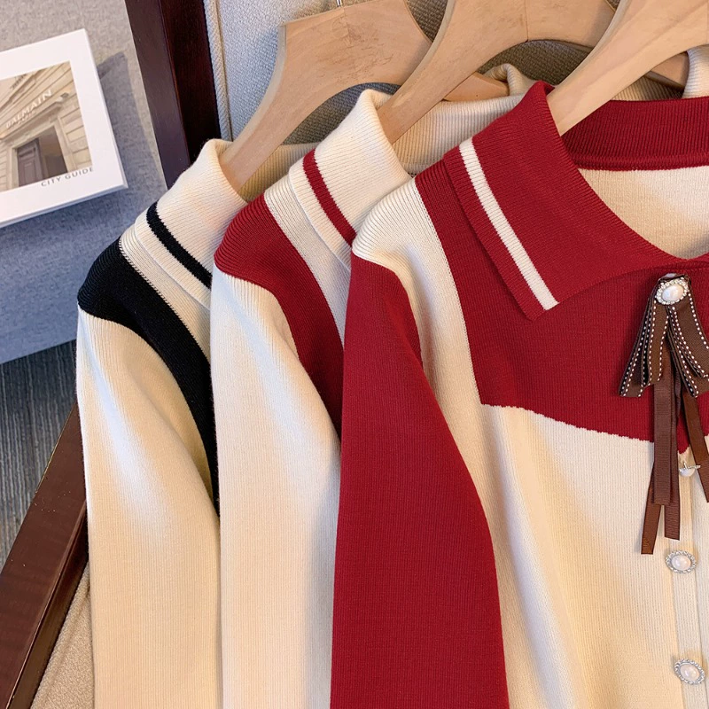Квитаный комплект, демисезонный свитер, французский стиль, стиль Chanel, плюс размер, западный стиль, приталенный
