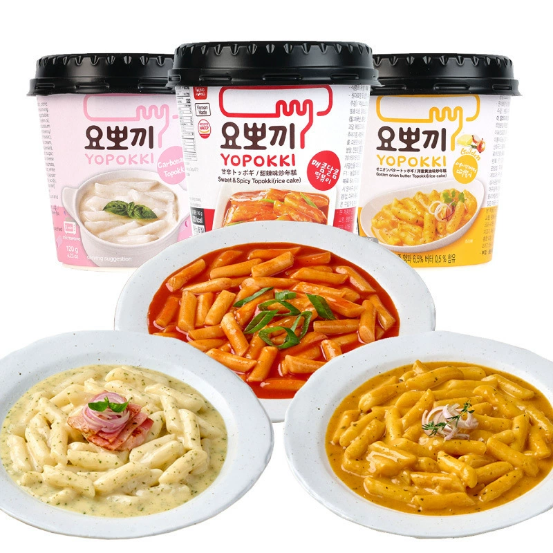 Южная Корея импортировала корейские сладкие и пряные жареные рисовые лепешки YOPOKKI, удобные и вкусные чашки, 120 г