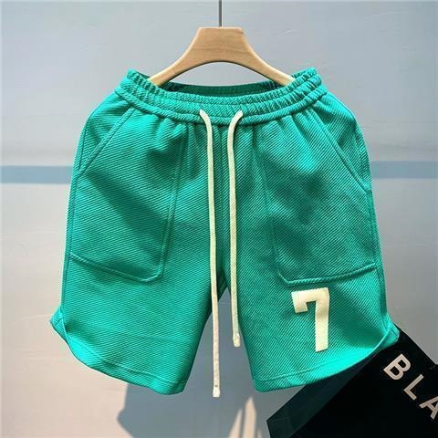 Men's Embroidered Shorts Summer Versatile Trendy INS Style Loose Fit Sporty Casual Half Pants Five Point Black_viptrois.com