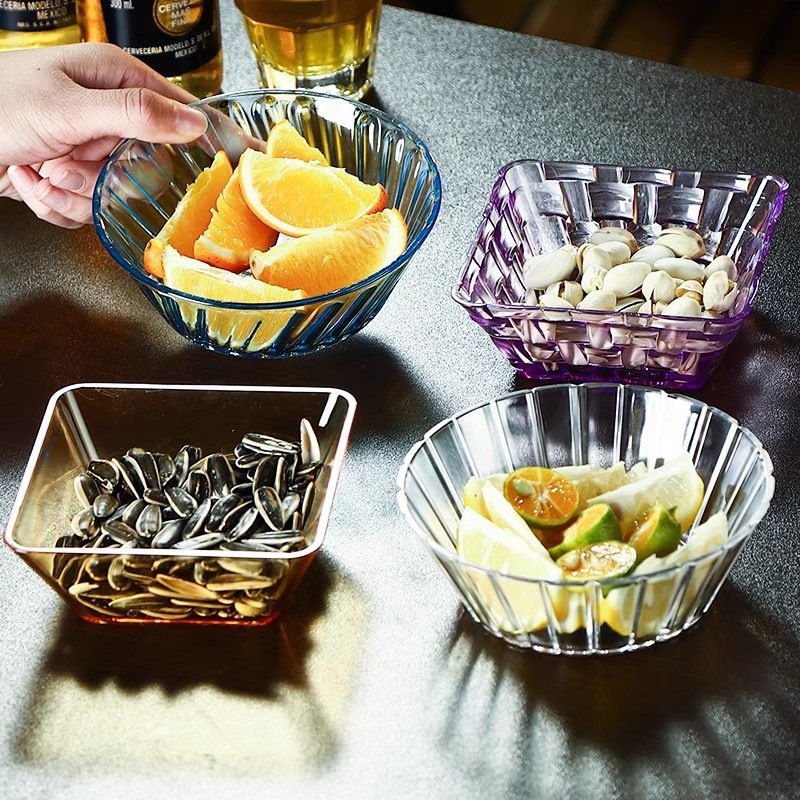 Bar snack plate snack plate acrylic snack plate plastic fruit plate commercial square plate dried fruit plate 2