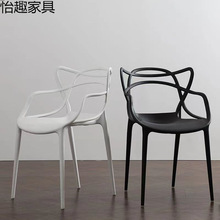 家用麻将餐椅轻奢高档透明网红椅子简约现代镂空椅子猫耳艺术椅子