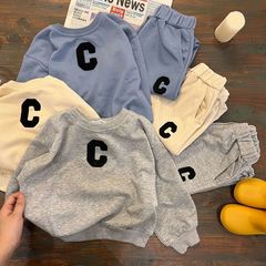 Men's Spring and Autumn Set of 2 Cotton Long Pants Children's Sweatshirt Suit for Toddlers 2024, Thin Style for Kindergarten Leisure