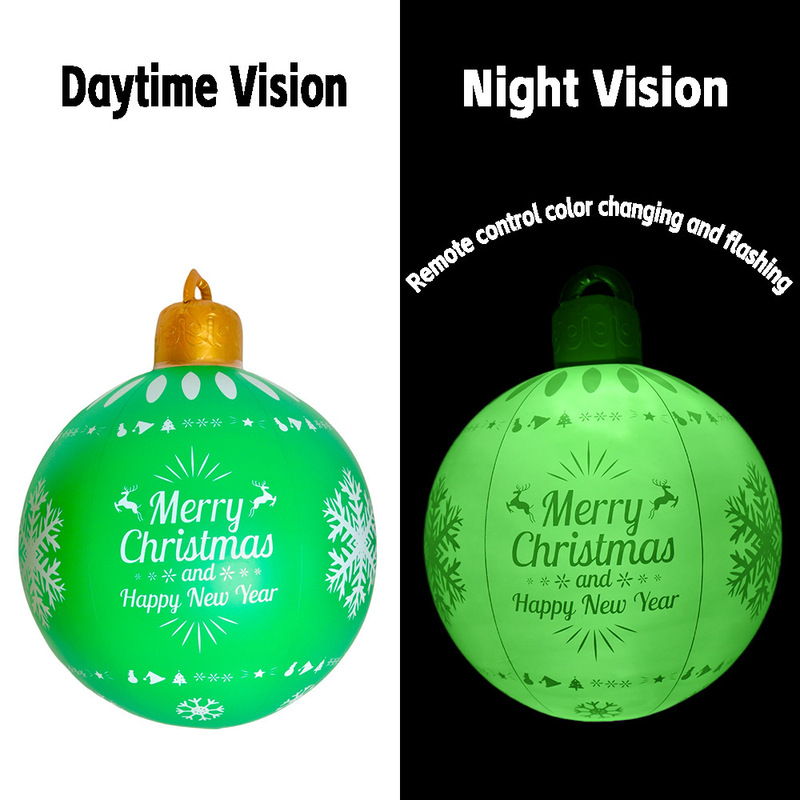 跨境圣诞节用品Christmas庭院派对氛围装饰布置PVC灯笼充气圣诞球|undefined