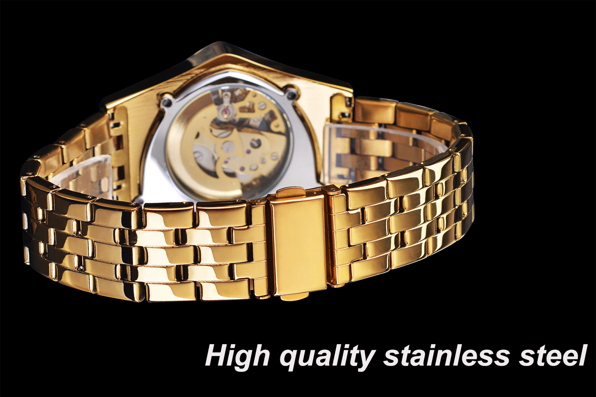 Men's Automatic Watch Triangular Dial Hollow Stainless Steel_voghion.com