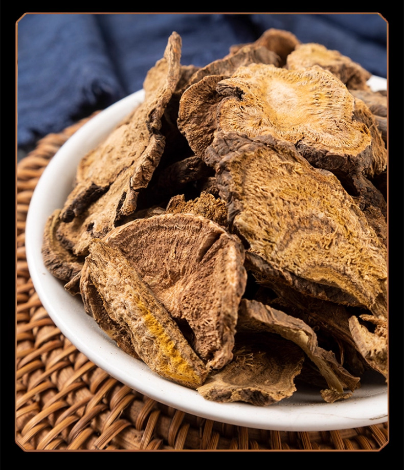 Dried Rhubarb Root Slices Da Huang 500g Raw Chinese Herbal Decoction Pieces in use
