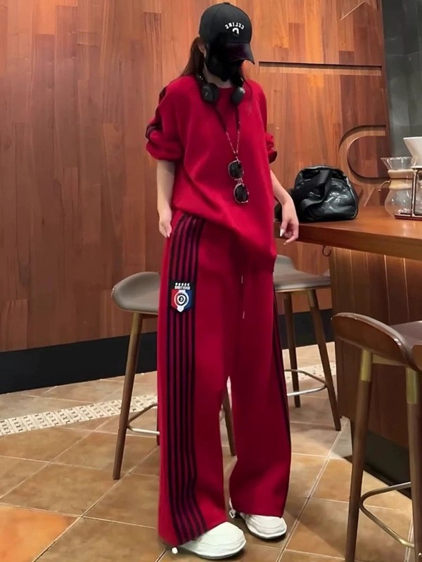 欧货大码2025新秋季时尚运动服两件套宽松显瘦休闲卫衣套装女胖mm|undefined