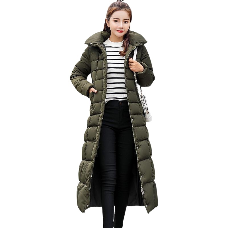 Cross-Border Women's Cotton Coat 2026 Winter New Thickened Fur Collar Long Coat Korean Style Slim Fit Hooded Women's Cotton Jacket