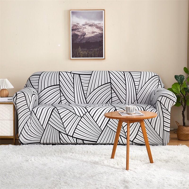 Stretch Milk-Seide Sofabezug mit Druck Universal Vier-Jahreszeiten-Sofabezug Sofaüberzug komplette Abdeckung Zweisitzer-Sofabezug - 11