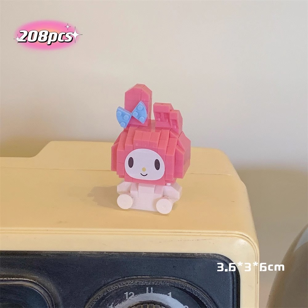 Compatible con Lego muñeca de dibujos animados micro partículas frambuesa oso montado bloques construcción juguetes educativos puesto ciego caja regalo al por mayor