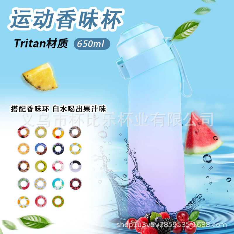 跨境爆款豆荚气味环太空杯萃香水果香味环0糖0卡Tritan耐高温水杯|undefined