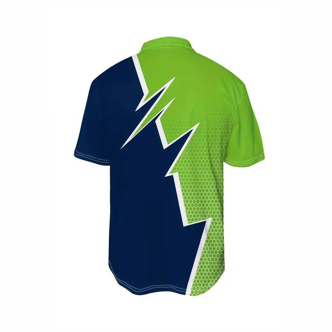 2024 venta caliente verano hombres deportes suelta transpirable manga corta cremallera POLO camisa geométrica contraste color impresión 3D