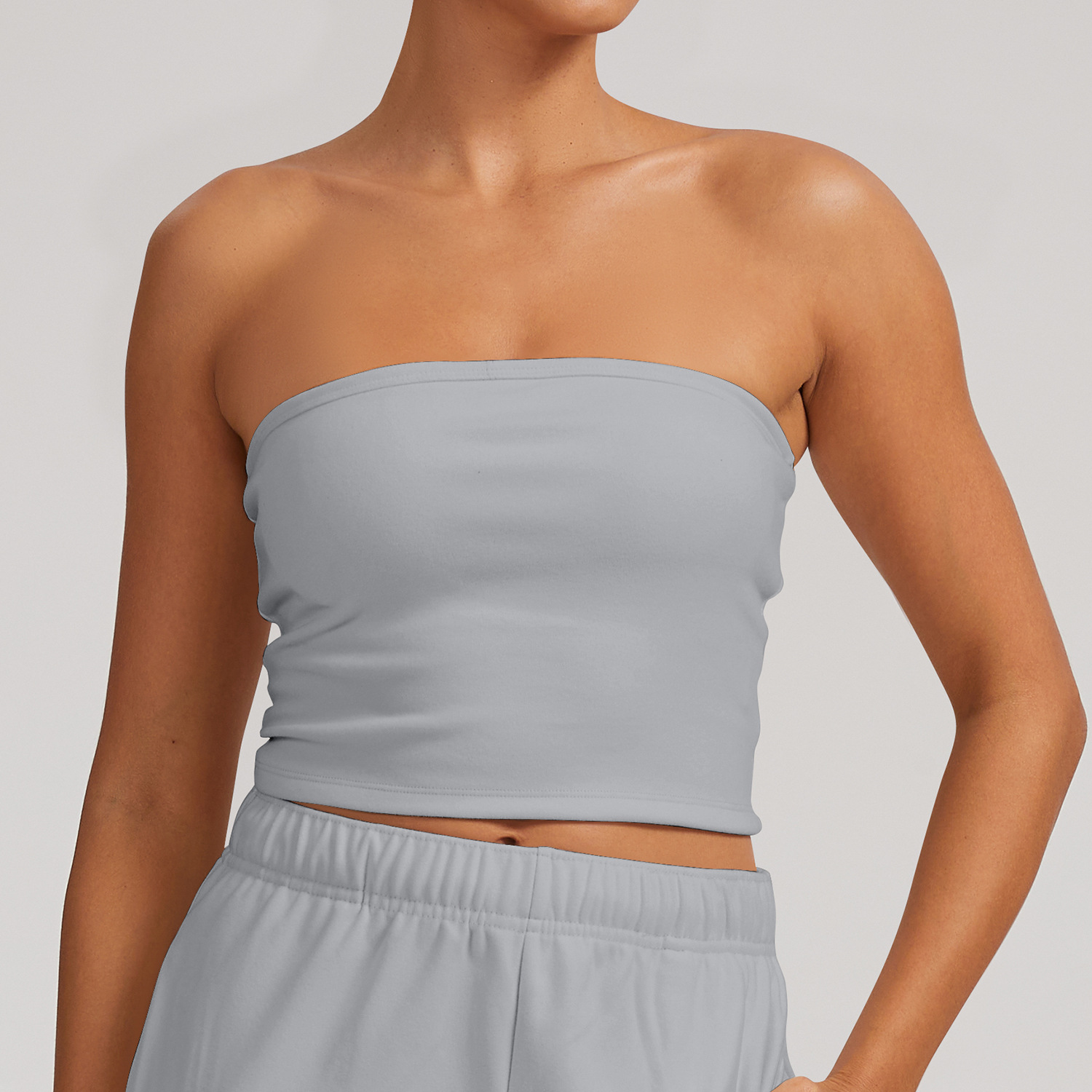 Transfronterizos Europa y América de lana sin correa de hombro para limpiar el pecho femenino a prueba de choque y secado rápido acondicionamiento físico chaqueta de yoga sexy ropa interior deportiva